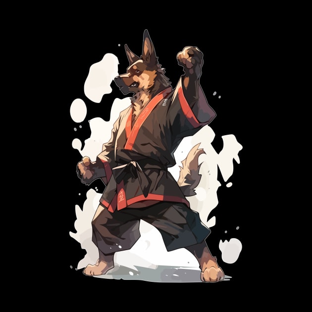 Taekwondo German Shepherd Samurai Dog by QQdesigns