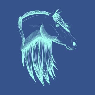 Aqua Horse Sketch T-Shirt