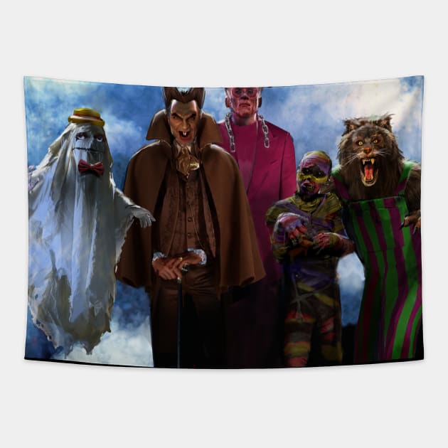 Monster Squad Tapestry by uncannyknack