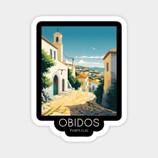 A Pop Art Travel Print of Obidos - Portugal Magnet