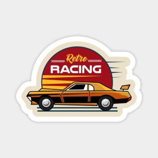 Racing Retro Car Badge Magnet