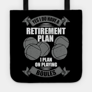 Retirement Plan Boules Bocce Player Gift Tote