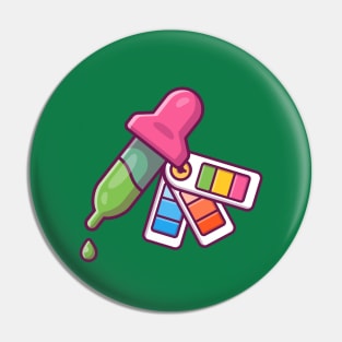 Pipette Paint Drop And Color Picker Cartoon Pin