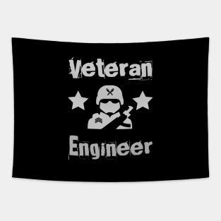 Veteran Engineer Army Grey Tapestry