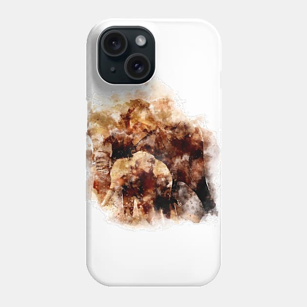 Elephant Watercolor Art Phone Case by NayaRara