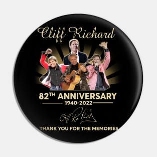 Cliff Richard 81th anniversary signature thank you for the memories Pin