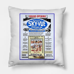 Skyvue Drive-in Grand Opening Poster Pillow