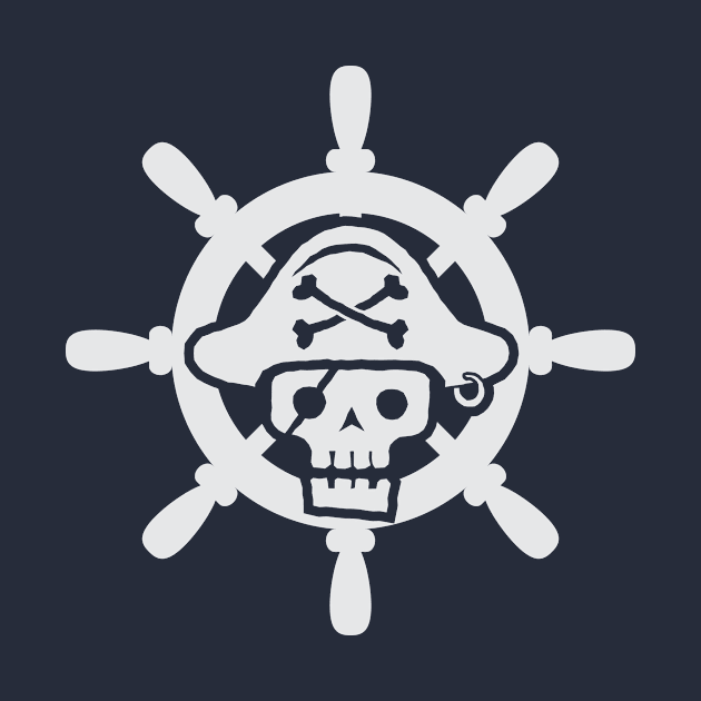 Just a White Pirate Skull by Dmytro