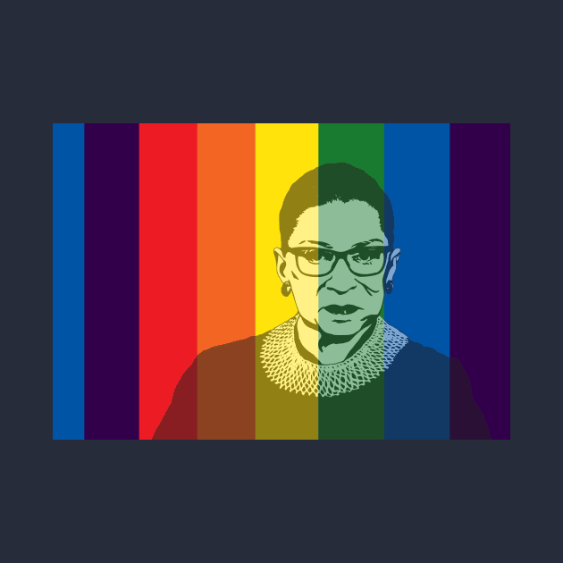 Ruth Bader Ginsburg Rainbow by candhdesigns