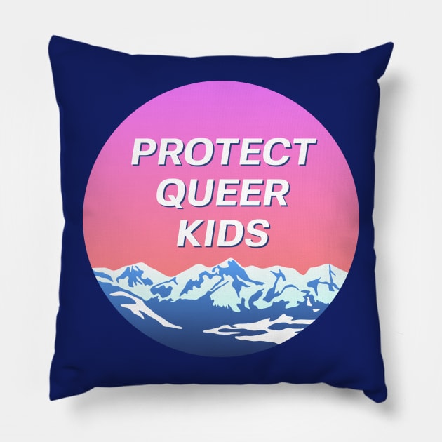 Protect Queer Kids - LGBT Landscape Pillow by Football from the Left