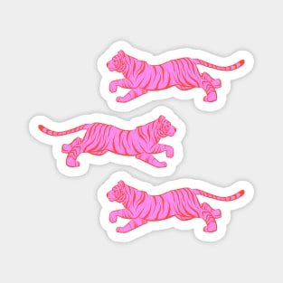 Hot Pink Tiger Trio Magnet