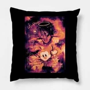 lil peep abstract neon Pillow