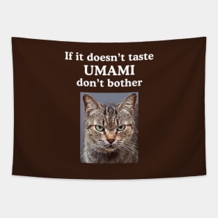 Umami Flavor Asian Japanese Food Grumpy Foodie Funny Kitty Tapestry