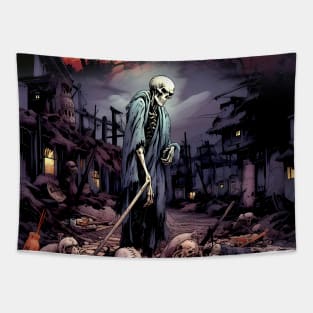 Haunting Halloween Spirit: Skeleton Dreams Tapestry