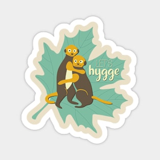 Let's hygge! Meerkat kid friends hugging Magnet