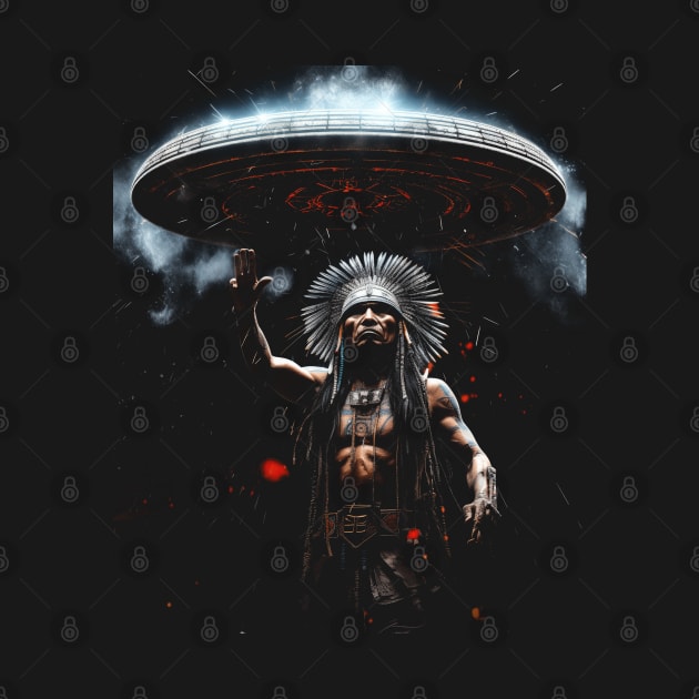 Trippy Native American UFO Alien Mushroom Meditation 4 by We Anomaly