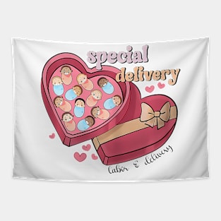 Special Delivery Labor and Delivery Nurse Valentines Day Tapestry