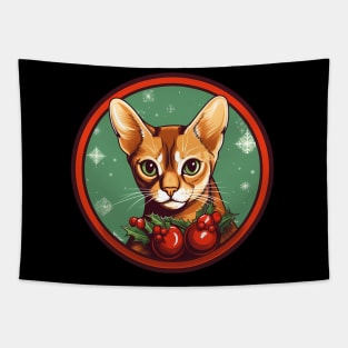 Abyssinian Cat Xmas Ornament, Love Cats Tapestry