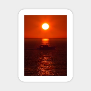 sunset boat Magnet
