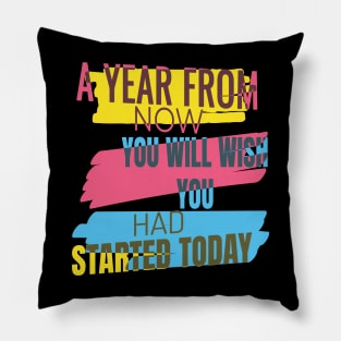 January 2023. Motivational saying. Pillow