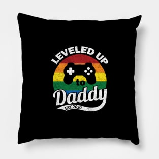 Funny New Dad 2020, Pregnancy Reveal, Gamer Dad Level Up graphic Pillow