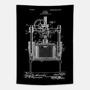 Wine Press Steampunk Style Patent Print Tapestry