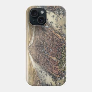 Antique map of New York City with Manhattan and the Brooklyn Bridge Phone Case