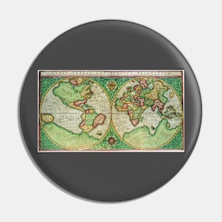 Antique Double Hemisphere Map by Rumold Mercator, 1587 Pin