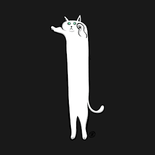 White cat looking T-Shirt