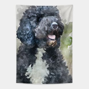 Portuguese Water Dog Watercolor Painting - Dog Lover Gifts Tapestry