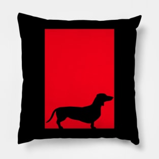 Dachshund dog red silhouette Pillow