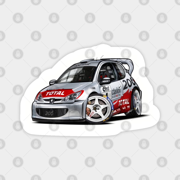 Peugeot 206 Evo Magnet by RCJM_Cartoons