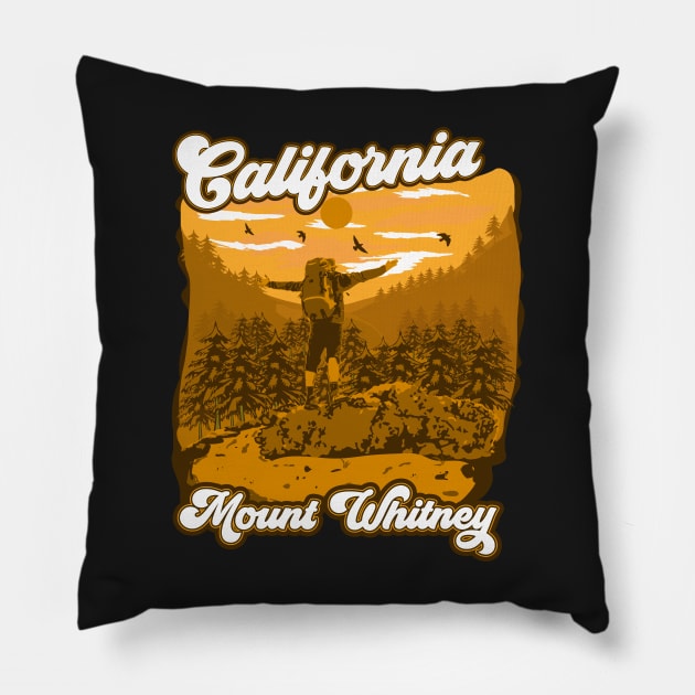 Hiking Mount Whitney California Pillow by HomeCoquette