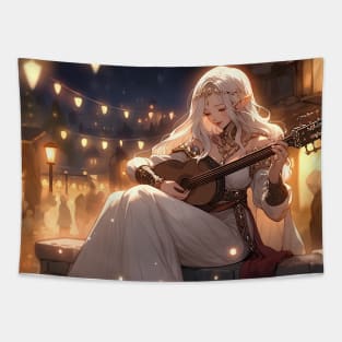 elf playing lute Tapestry