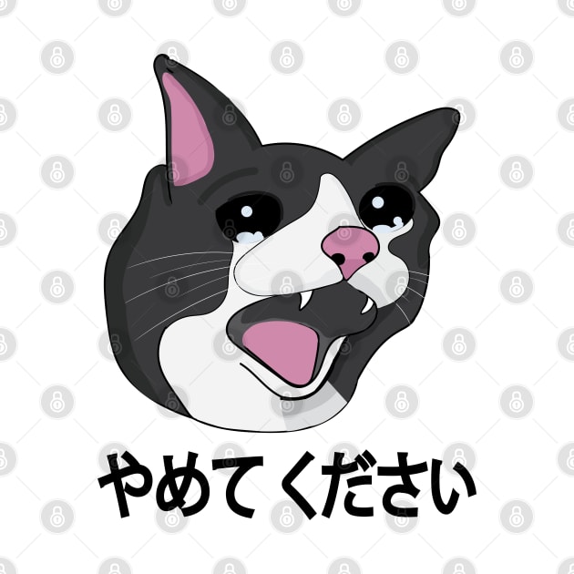 Yamete Kudasai Meme Crying Cat Yamero Japanese Words by alltheprints