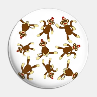 Sock Monkey All Over Print Pin