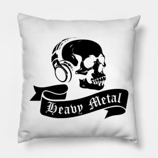 Heavy Metal Skull Logo Pillow
