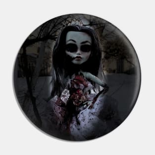 Zombie bride vintage Pin