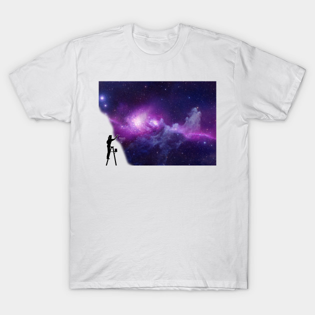 Cosmic Galaxy Girl Painting Space T Shirt Teepublic