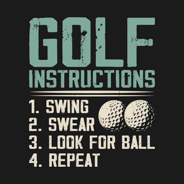 Golf Instructions  T Shirt For Women Men by Pretr=ty