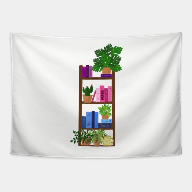Book shelf with plants Tapestry by SanMade