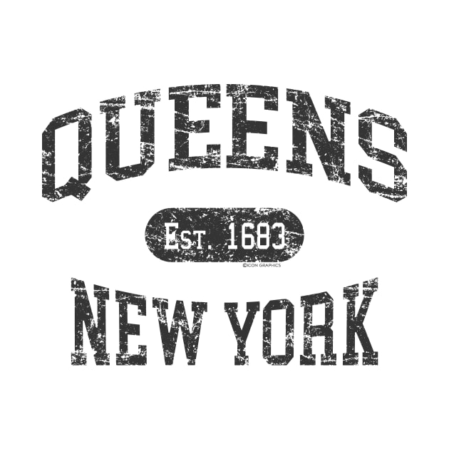 Queens NY Vintage Distressed Retro Print by FireflyCreative