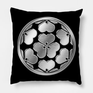 Chosokabe Clan Kamon Silver Chrome Pillow