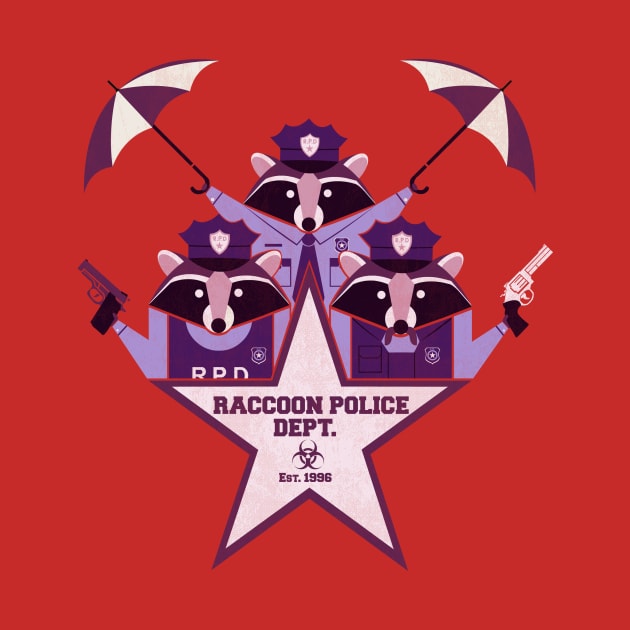 Raccoon Police Dept by HandsOffMyDinosaur