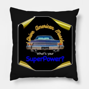 Retro Rumble: The Superpower of American Muscle Pillow