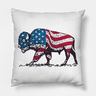 American Buffalo Stars and Stripes Pillow