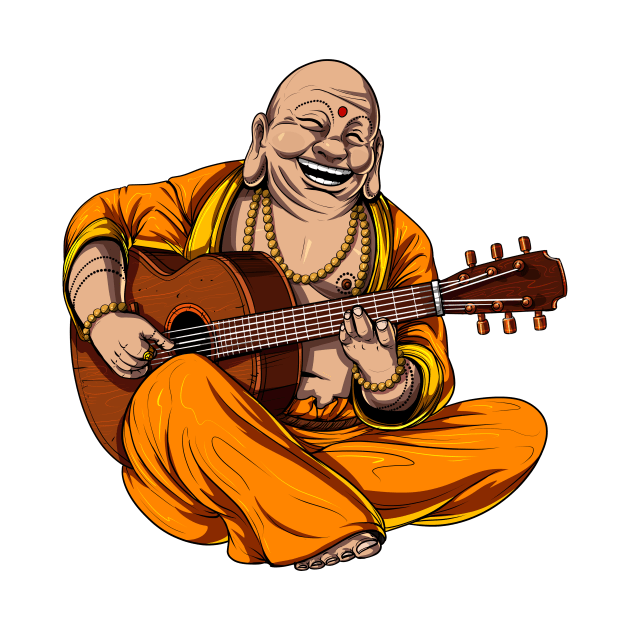 Buddha Playing Guitar by underheaven