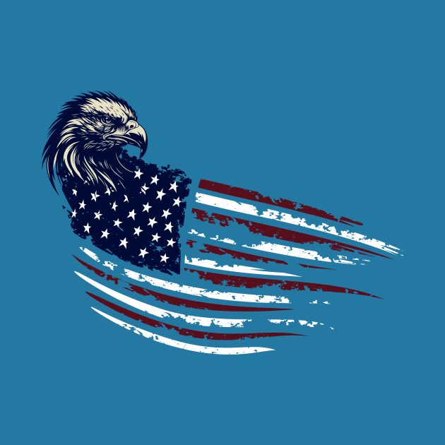 Eagle and American flag. Independence Day by KOTYA