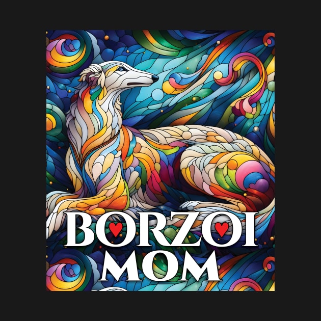 Borzoi mom, stained glass. I love borzois. by MrPila