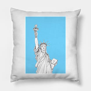 Statue of Liberty ( pale blue version ) Pillow